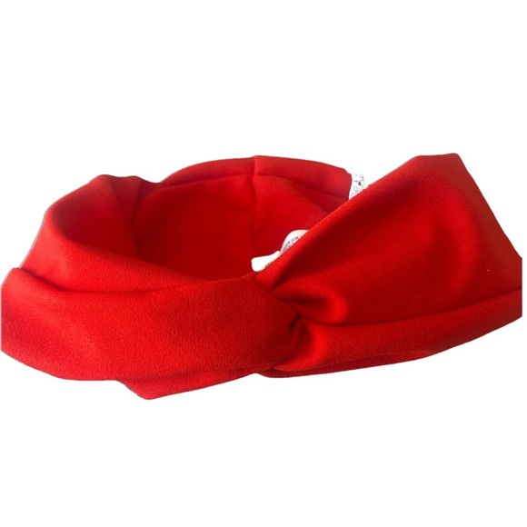 H&M Red Twist Knot Headband 100% Polyester Bold Statement Hair Accessory - Picture 2 of 10
